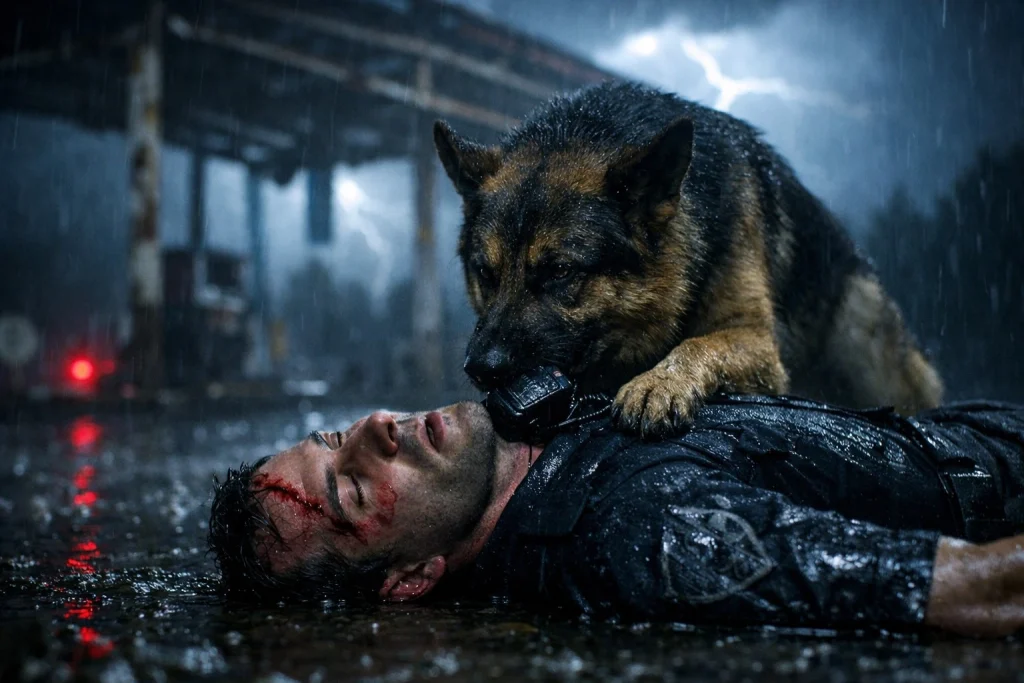 The K-9 held down the button. The neighborhood held down the line.