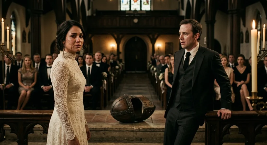 She wore a wooden helmet to her own wedding—then her husband saw her face